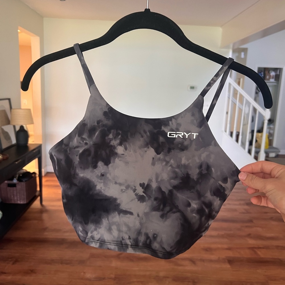 Women's Black and Gray Camisole Top